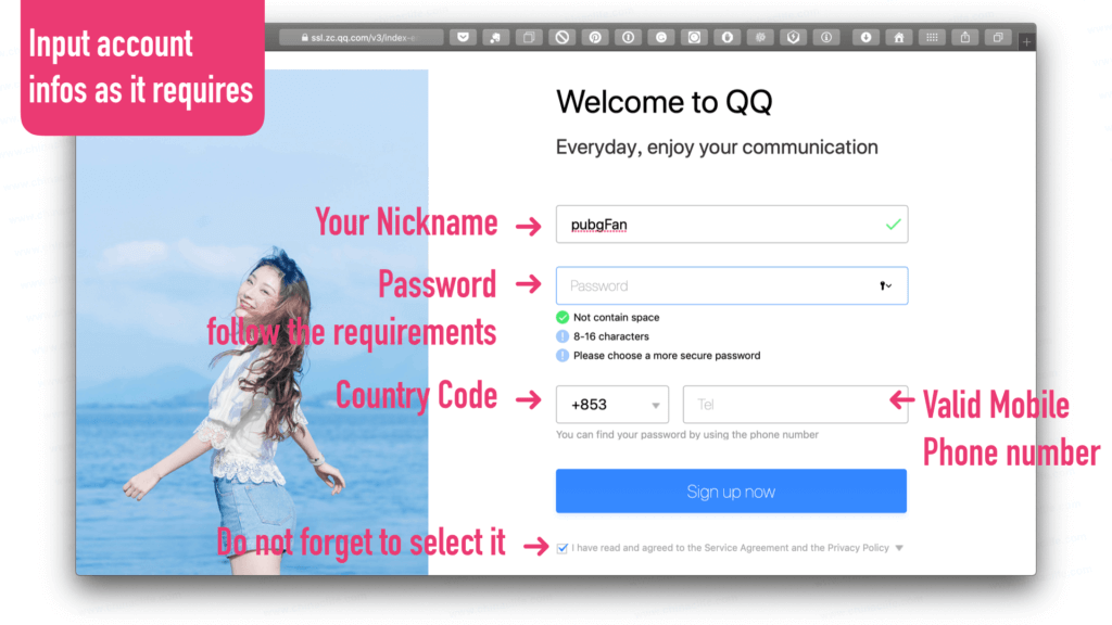 register QQ account 2019, sign up QQ 2019, sign up QQ International, QQ account for pubg, register QQ with mobile phone, register QQ account overseas, register QQ account 2020